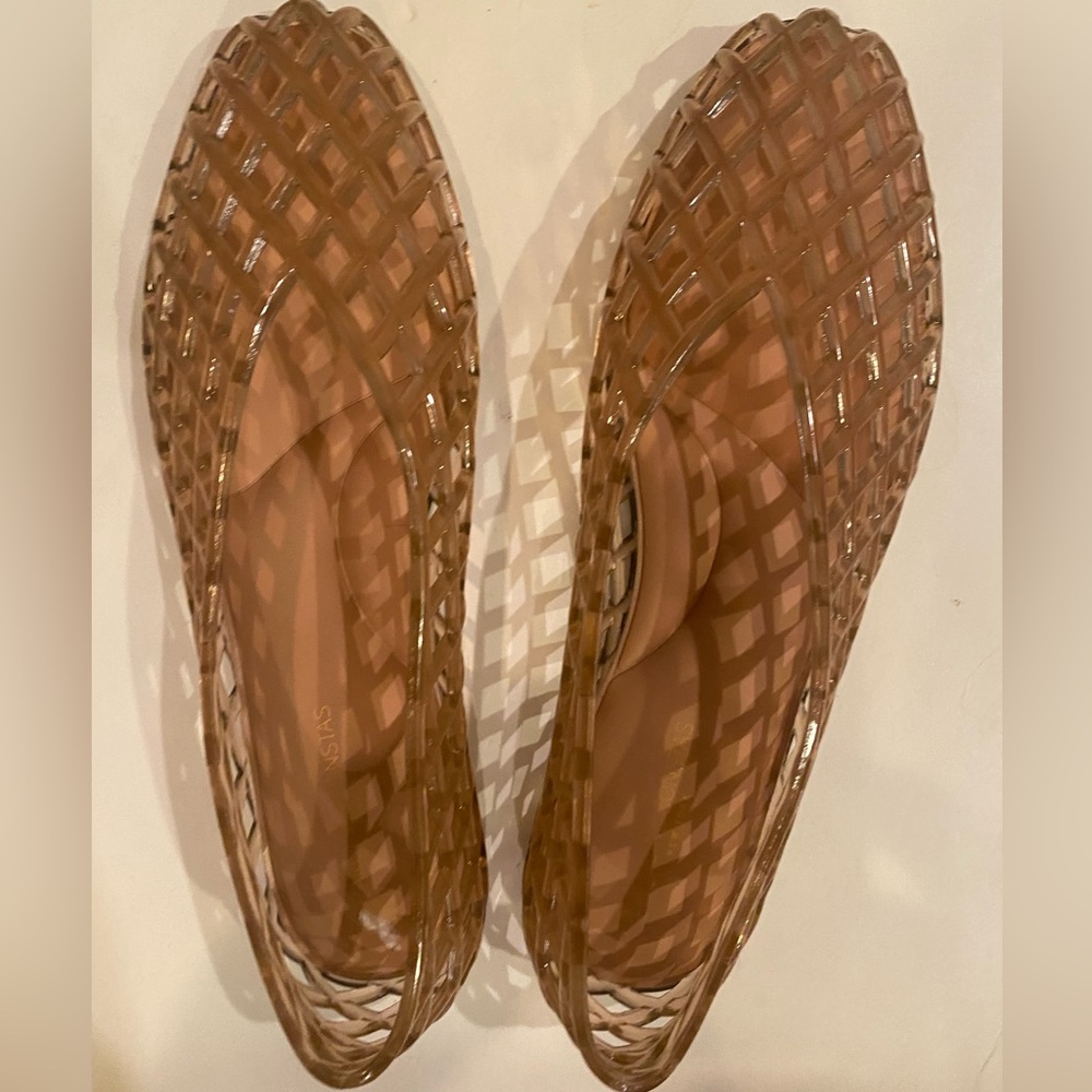 Caroline Constas Lattice jelly Slip-On Flats in nude clear 9M